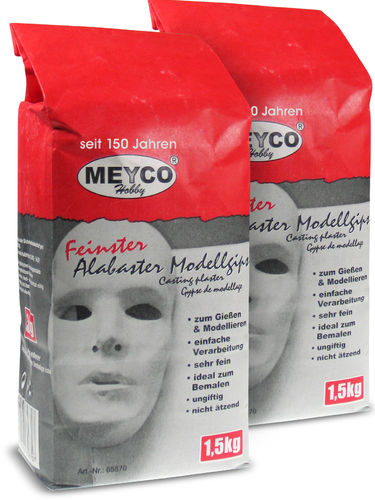 Meyco Alabaster Modellgips im Blockbeutel 1,5 kg lösungsmittelfrei