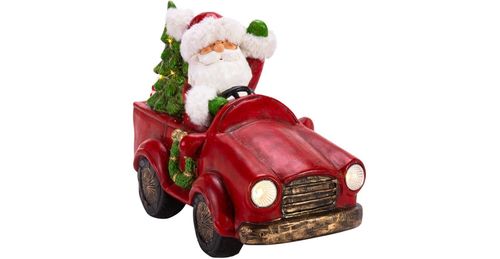 Weihnachtsmann im Auto beleuchtet mit 16 LED B42 x T24 x H32 cm Driving Santa